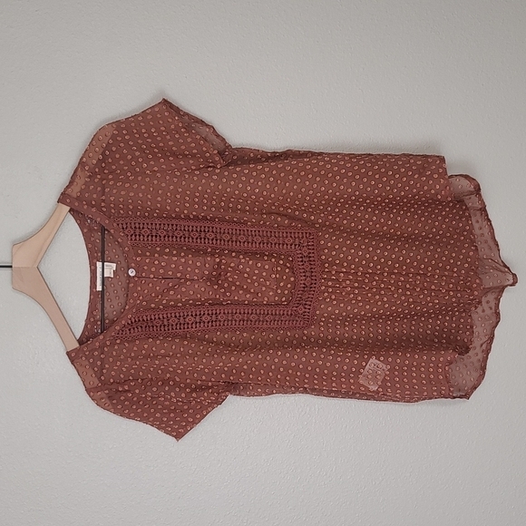 Meadow Rue from Anthro Silk Grasslands Polka Dot Top - Picture 2 of 11